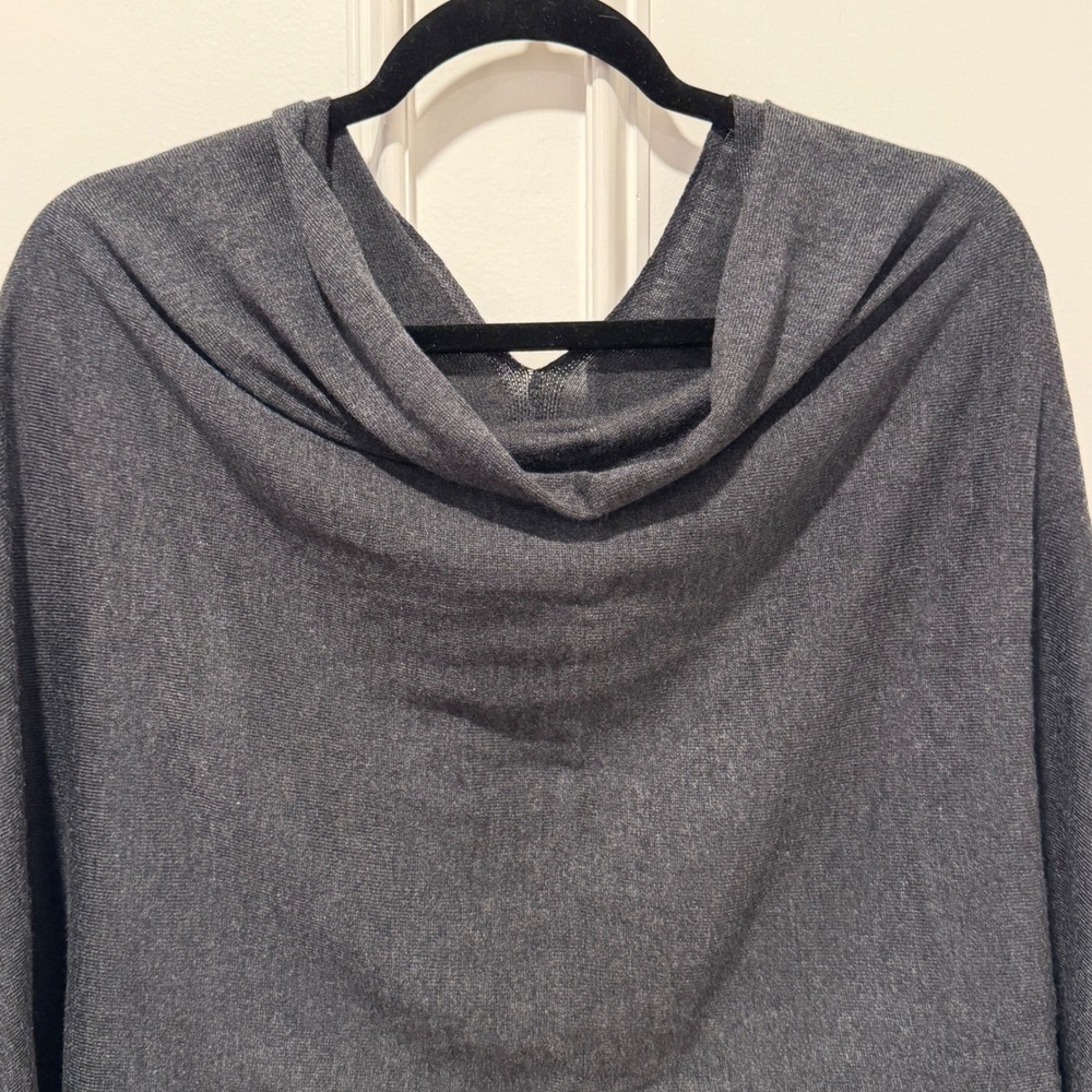 Kerisma Knits Women's One Size Charcoal Gray Poncho Sweater‎ Cowl Neck NWT - Picture 4 of 6
